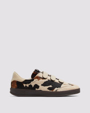 Side angle of black and brown leopardsneakers