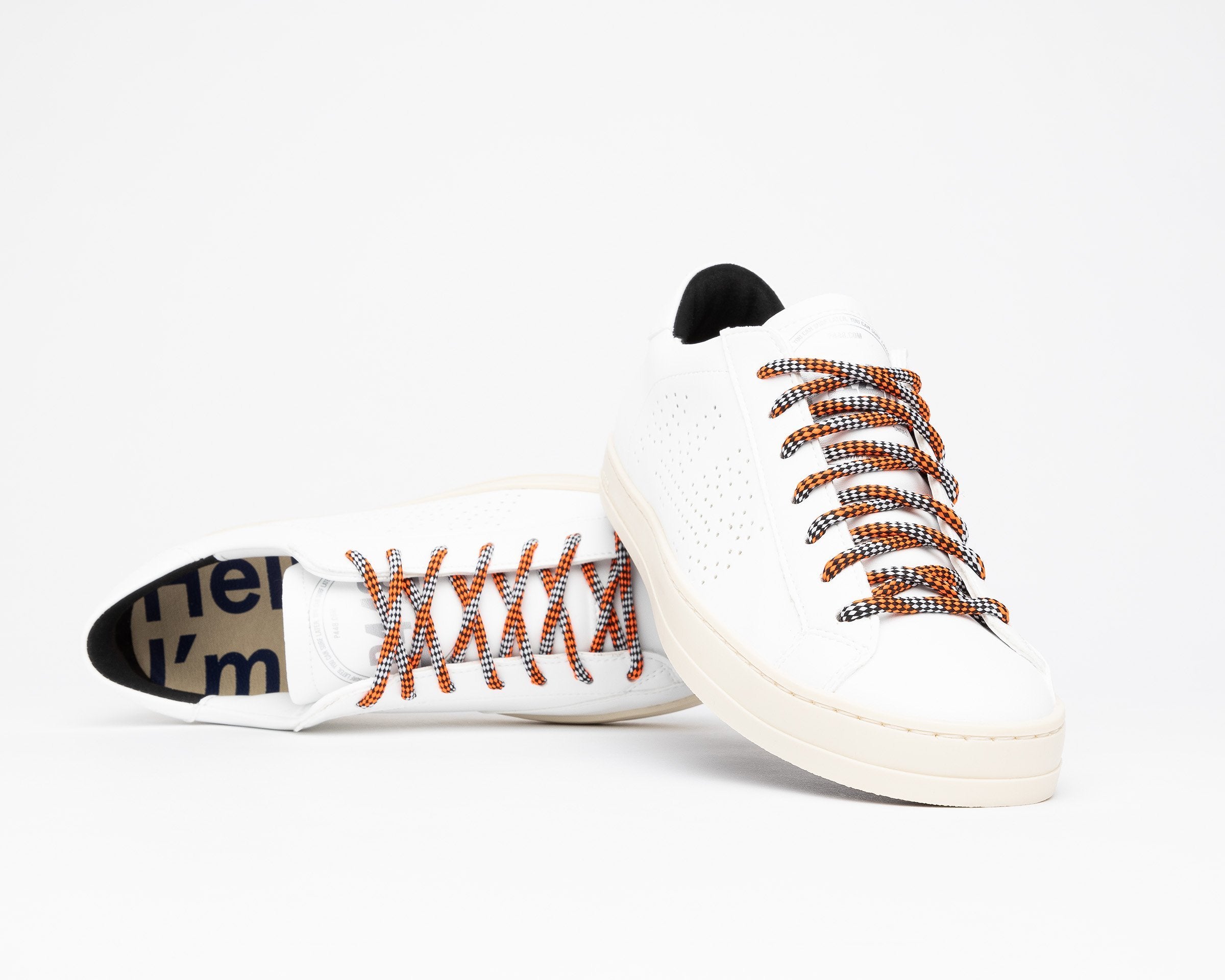 Shoelaces Orange Checkered